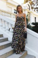 Twirl With Me Strapless Maxi Dress Black