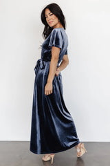 Nadine Velvet Midi Dress | Blue