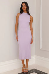 Fresh Days Ribbed Midi Dress Lilac