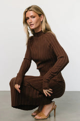 Oliver Ribbed Sweater Dress | Chocolate