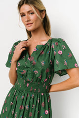 Kiana Poplin Maxi Dress | Green + Pink