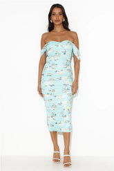 Elevating Fit Mesh Midi Dress Blue