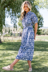 Karla Midi Dress | Deep Slate + White Floral