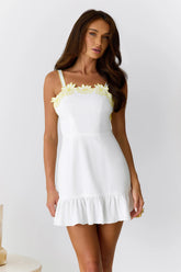 Under Sunflowers Mini Dress White