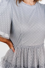 Riley Ruffle Tiered Dress | Light Gray