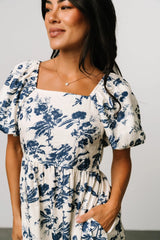 Graceland Maxi Dress | Cream + Navy Floral