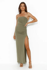 Tropic Date Maxi Dress Khaki