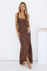 Enchanted Empire Maxi Dress Brown