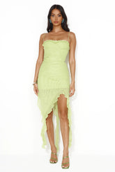 Zesty Lime Mesh Midi Dress Green