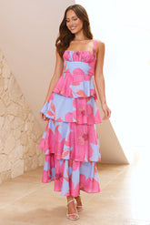 Flowering Splendor Maxi Dress Blue