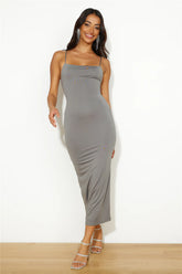 Twist For Me Maxi Dress Charcoal