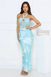 Firelight Strapless Maxi Dress Blue