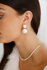 Twice The Pearls Earrings Gold