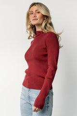 Ilsa Ribbed Sweater Top | Merlot