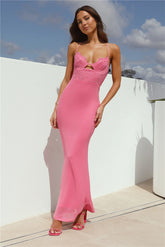 Fanciest Event Mesh Maxi Dress Pink