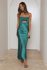 Trend Lover Satin Maxi Dress Emerald