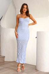 Enter Your Era Halter Maxi Dress Blue