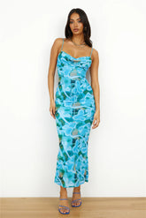 Vivid Colors Maxi Dress Blue Crush