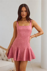Diamond Soirée Mini Dress Rose