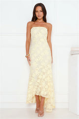 Urban Petal Strapless Maxi Dress Yellow