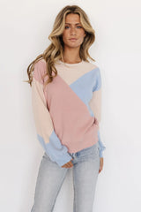 Kendrick Color Block Sweater | Blush Multi