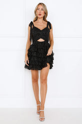 Gilded Glam Sequin Mini Dress Black