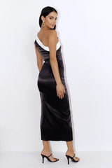 Gift Of All Satin Midi Dress Black