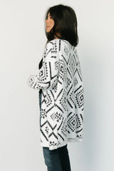 Jay Oversized Cardigan | White + Black