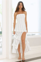 Waves Of Enchantment Strapless Maxi Dress White