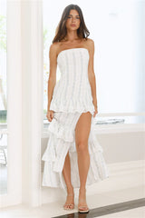 Waves Of Enchantment Strapless Maxi Dress White