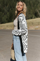 Jay Oversized Cardigan | White + Black
