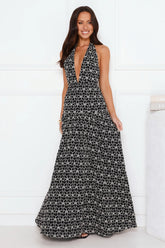 The Softest Statement Halter Maxi Dress Black
