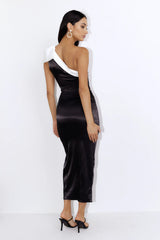 Gift Of All Satin Midi Dress Black