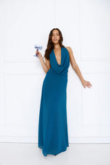 Trixie Halter Maxi Dress Teal