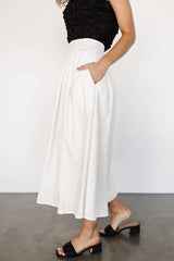 Katie Pleated Midi Skirt | Off White