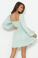 Dress To Express Long Sleeve Mini Dress Sage