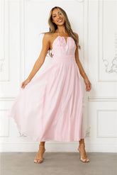 Doll Energy Strapless Midi Dress Pink