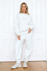 BASE Waist Fold Cuffed Sweatpants White