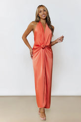 Through My Soul Halter Maxi Dress Orange