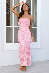 Flora Fable Mesh Maxi Dress Pink