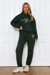 BASE Cuffed Emblem Sweatpants Green
