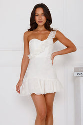 Aesthetic Evenings One Shoulder Mini Dress White