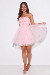 Wildflower Energy Strapless Mini Dress Pink