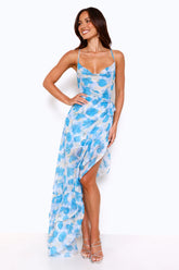 Floral Breeze Maxi Dress Blue