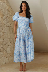 Your Girl Loves Midi Dress Blue