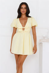 Endless Blue Skies Mini Dress Yellow