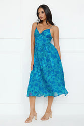 Fresh Nectar Midi Dress Blue