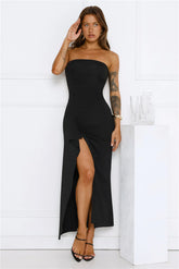 Sunshine Shuffle Strapless Maxi Dress Black
