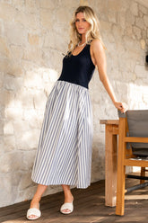 Marbella Tank Dress | Navy Stripe