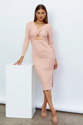 Wrapped To Perfection Midi Dress Pink